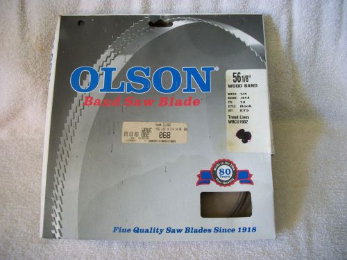 OLSON BAND SAW BLADE 56 1/8&#034; WIDTH:1/4&#034; GAUGE:.014 TPI:14 STYLE:HOOK