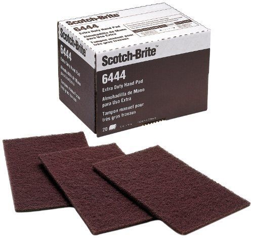 Scotch-brite extra duty hand pad 6444, 9&#034; length x 6&#034; width, fine grit (pack of for sale