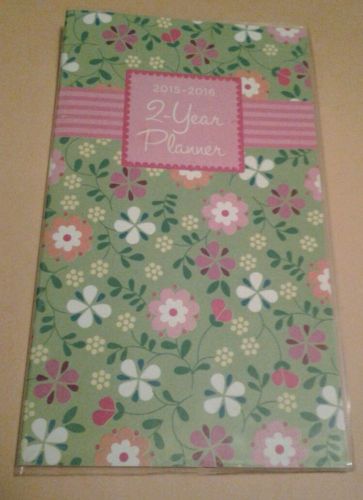 2015 - 2016 FLOWERS 2 YEAR PLANNER ~ SIZE : 3.5&#034; x 6.2&#034; * 48 PAGES *