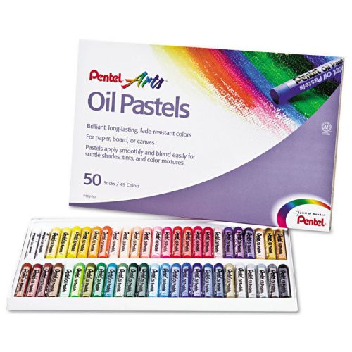 &#034;pentel oil pastel set w/carrying case,45-color set, assorted, 50/set&#034; for sale