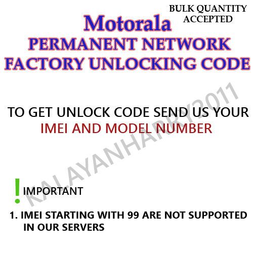 Motorola Unlock Code DEFY ATRIX 2 MB865 HD MB866 MB886 Moto X AT&amp;T T-Mobile