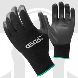 Power grip nitrite coated work one pair glove, black cestus gloves 6091 m/l for sale