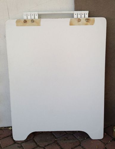 WHITE WOODEN SANDWICH SIGN PAVEMENT SIGN WITH HANDLE HEAVY DUTY 31&#034;H X 24&#034;W