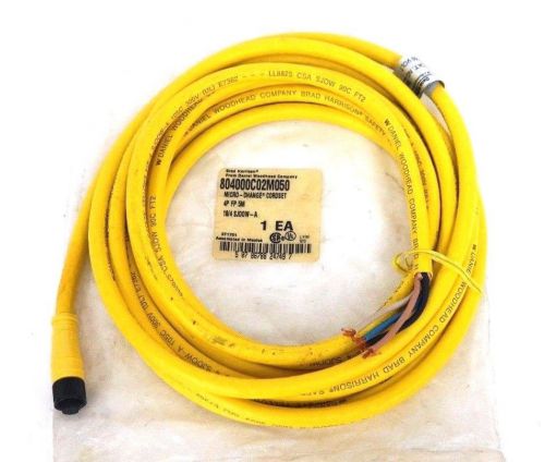 NEW BRAD HARRISON 804000C02M050 MICRO-CHANGE CORDSET 4P FP 5M 18/4 SJOOW-A