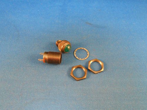 111-3830-0112-2001 DIALCO GREEN LIGHT IND. THREADED SHANK 2 SOLDER LUG NOS