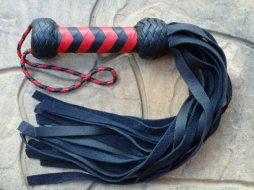 GORGEOUS Leather RED MINI NAPOLEON Flogger - Very Balanced - HORSE TRAINING TOOL