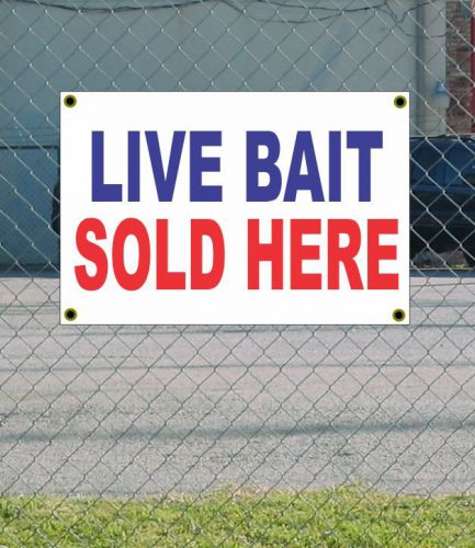 2x3 LIVE BAIT SOLD HERE Red White &amp; Blue Banner Sign NEW Discount Size &amp; Price