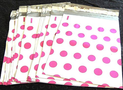 50 x 14.5x19&#034; DESIGNER SERIES ~HOT PINK Polka Dot Flat Poly Mailers,