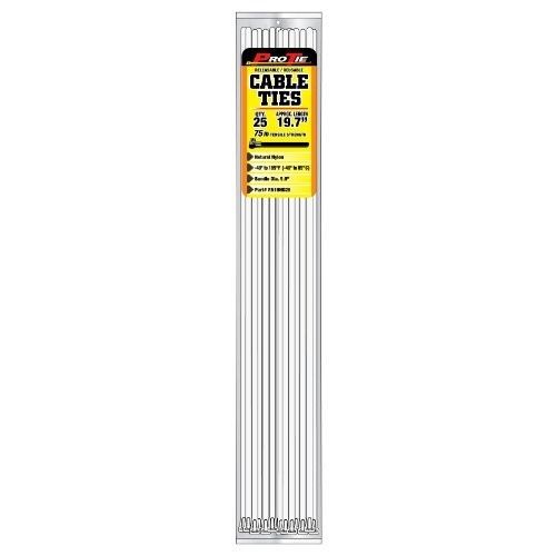 RN19HD25 19.7-Inch Natural Nylon Releasable Heavy Duty Cable Ties,