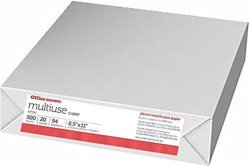 Office depot brighter white office paper, multipurpose copy laser inkjet, 8 1/2 for sale