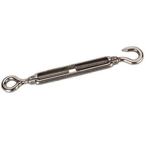 Silver Stainless Steel 304 M8 Hook &amp; Eye Turnbuckle 190mm Length