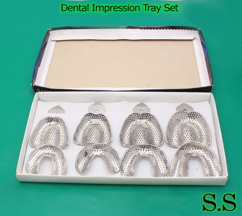 20 dental impression tray set solid &amp; perforatted for sale