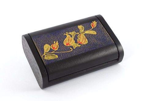 Wooden Painted Business Name Card Holder Box, Thai Handcraft, New
