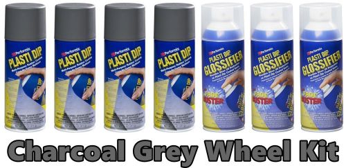 Performix plasti dip charcoal grey wheel kit glossifier spray 11oz aerosol cans for sale