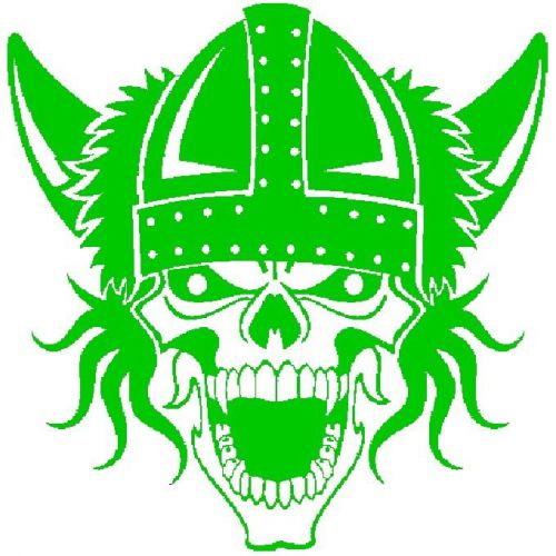 30 Custom Green Viking Skull Personalized Address Labels