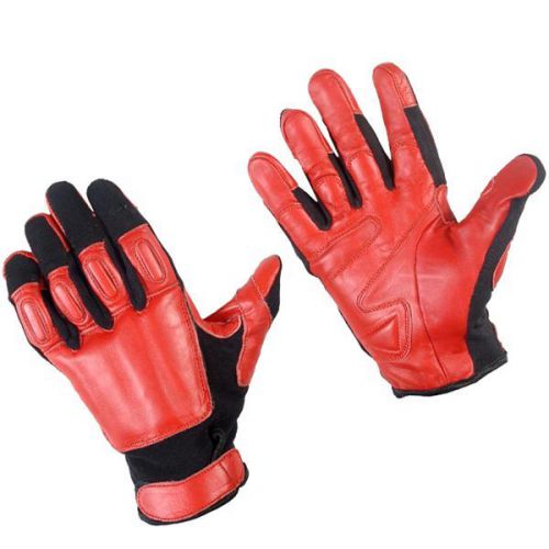 Self Defense TakeDown Police Security Red Black Steel Shot XXL SAP Leather Glove