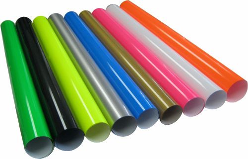 9 SUPER QUALITY NEON,WHITE, BLACK, GOLD, Heat Transfer Press Vinyl 12&#034;x20&#034; siser