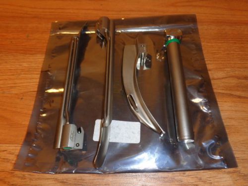 ADC Fiber Optic LARYNGSCOPE Set w/Mill 3 Mill 4 &amp; Mac 3 WORKING Free Shipping !