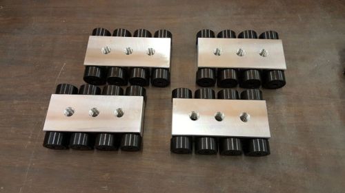 20 TON MACHINERY SKATE SET OF 4- 3-3/8&#034; X 4-3/4&#034; X 1-1/4&#034; TALL