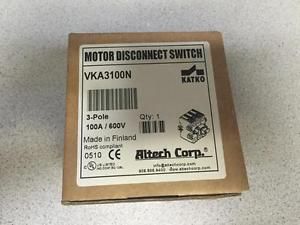 KATKO VKA3100N 3POLE 100A 600V MOTOR DISCONNECT SWITCH NEW QUANTIYY!!