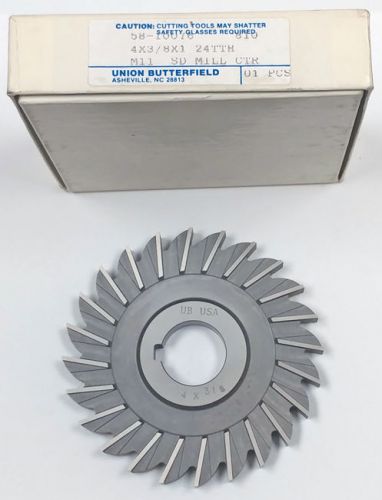 4&#034; X 3/8&#034; X 1&#034; SIDE MILLING CUTTER, UNION BUTTERFIELD 58-10076 (2 MILLS PER BOX)