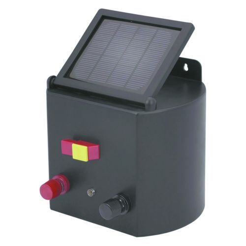 Solar powered electric fence charger farm horses &amp; cattle adjustable control for sale