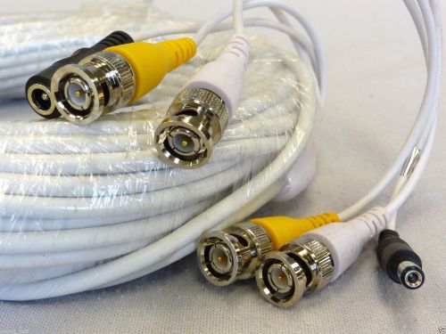 25ft CCTV Audio Camera Siamese Cable BNC to BNC Video or Audio with 2.1mm Power