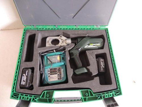 Greenlee e12ccxl11 gator 12 ton crimper w 2 li-on batts for sale