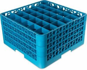 Carlisle RG9-314 OptiClean 9-Compartment Glass Rack w/ 3 Extenders 20.88&#034; Len...