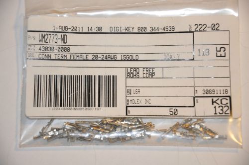 Molex Inc 0430300008 CONN TERM FEMALE 20-24 AWG 15 GOLD