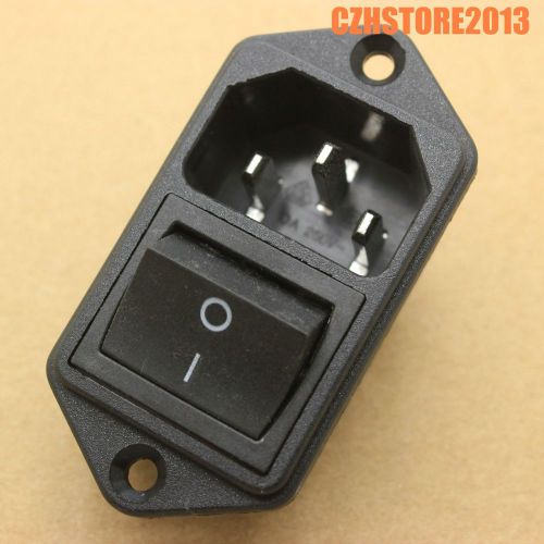 50PCS N/M Power Cord Inlet Socket With Black Rocker Switch 250/15A,IEC320 C14