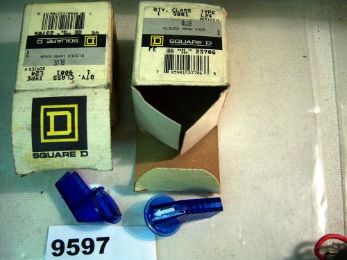 (9597) Lot of 2 Square D Blue Illuminated Gloved Hand Knob 9001-L24