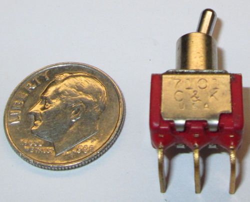 C&amp;k #7101 toggle switch  spdt on-on  ra/ pc mount  horizontal toggle   nos for sale