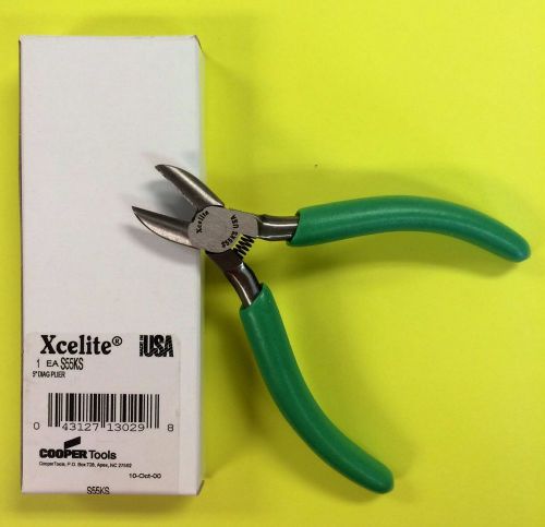 Xcelite 5&#034; diagonal plier with esd safe green cushion handles and spring s55ks for sale