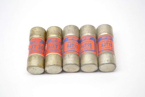 Lot 5 ferraz assorted amp-trap ajt15 ajt30 time delay fuse 15a 30a amp b432909 for sale