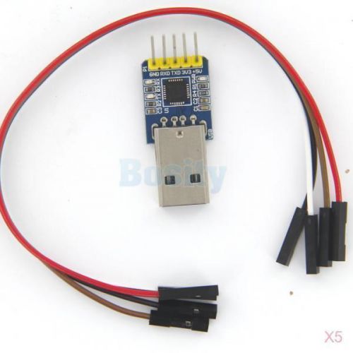 5x USB2.0 -A to TTL UART Module 5Pin CP2102 Serial Converter Transfer 4Pin Cable