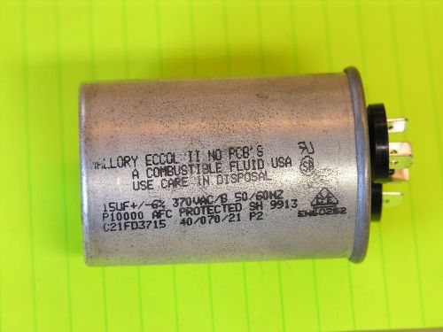 Mallory 15uF 370VAC Capacitor C21FD3715