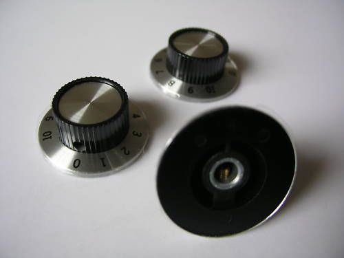 25pcs guitar amp diy metal cap bell 1/4&#034; shaft knobs 10 for sale