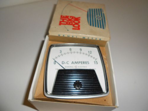 NOS! GENERAL ELECTRIC 0-15 D-C AMPERE METER D0-91 D091 512X72