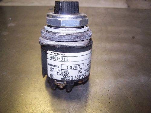 ALLEN BRADLEY 800T-U13 POTENTIOMETER 1000 OHMS 300V 2 WATT MAX SERIES P