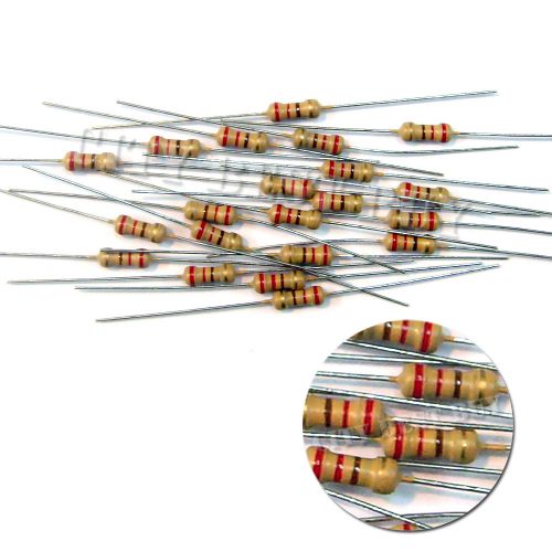 50 pcs Carbon Film Resistor 220 OHM OHMS 1/4W 0.25W Watt +/-5% ±5% For 12V LED