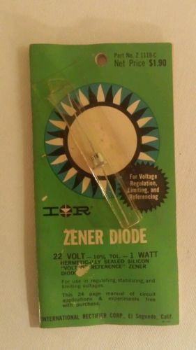 VINTAGE ZENER DIODE 22 VOLT 10% 1 WATT NOS