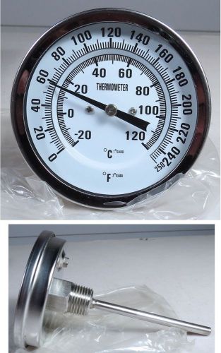 HOWE TT-425-4 3&#034; TEMPERATURE GAUGE/GAGE 0-250 F &amp; -20-120 C 1/2&#034; NPT 4&#034; L NEW