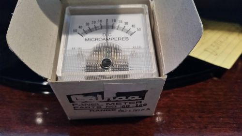 NEW - CALRAD GAUGE METER 60-169, -- 0-50 MICROAMP, 1 3/4&#034; X 1 3/4&#034; X 1 1/2&#034; DEEP