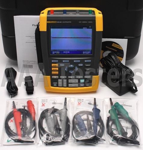 Fluke 190-204 scopemeter 2.5gs/s 4 channel 200mhz oscilloscope 190 204 for sale