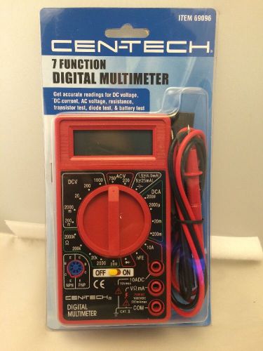 CEN-TECH 7 Function Digital Multimeter New In Orig Package