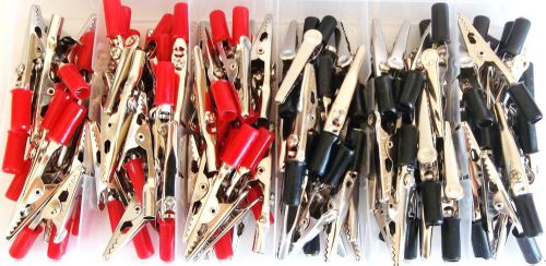 100pc 2&#034; ALLIGATOR ROACH CLIP CHARGING CLAMP TEST LEAD ASSORTMENT