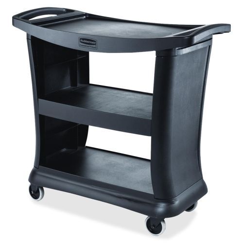 Rubbermaid 9T68 Executive Service Cart - 3 Shelf - 300 lb Capacity - Black