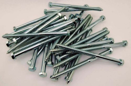 (25) hex head 1/2&#034; x 8&#034; lag bolts zinc plate wood screws grade 2 steel for sale