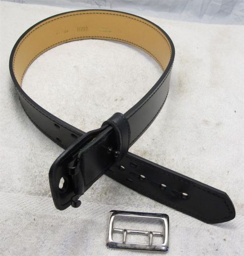 B192 Size 34&#034; G&amp;G Black Contour Sally Browne Ladies 2.25&#034; Leather Police Belt